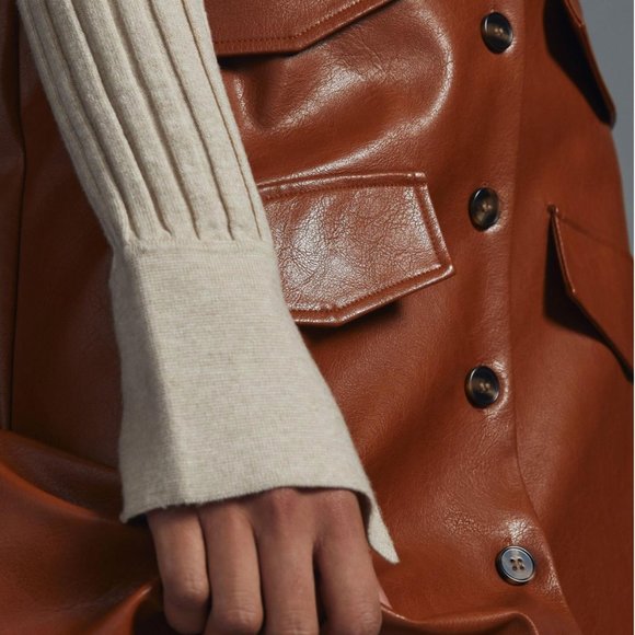 ANTHROPOLOGIE X MARE MARE LEATHER SKIRT SZ 1X - Picture 3 of 5